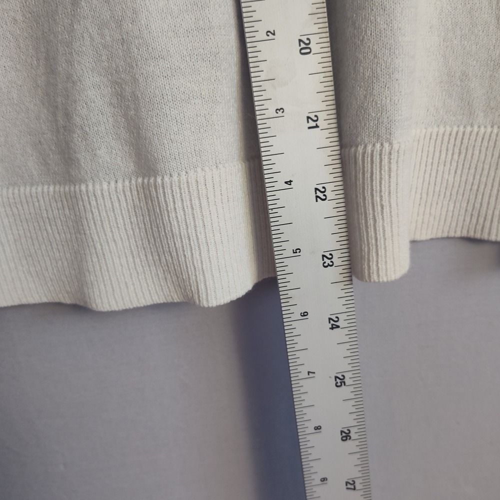 New York & Company Cream Grey Black Colorblock Argyle Cardigan Sweater XL - Picture 8 of 9
